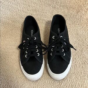 Superga Women's Black Canvas High Top Sneakers